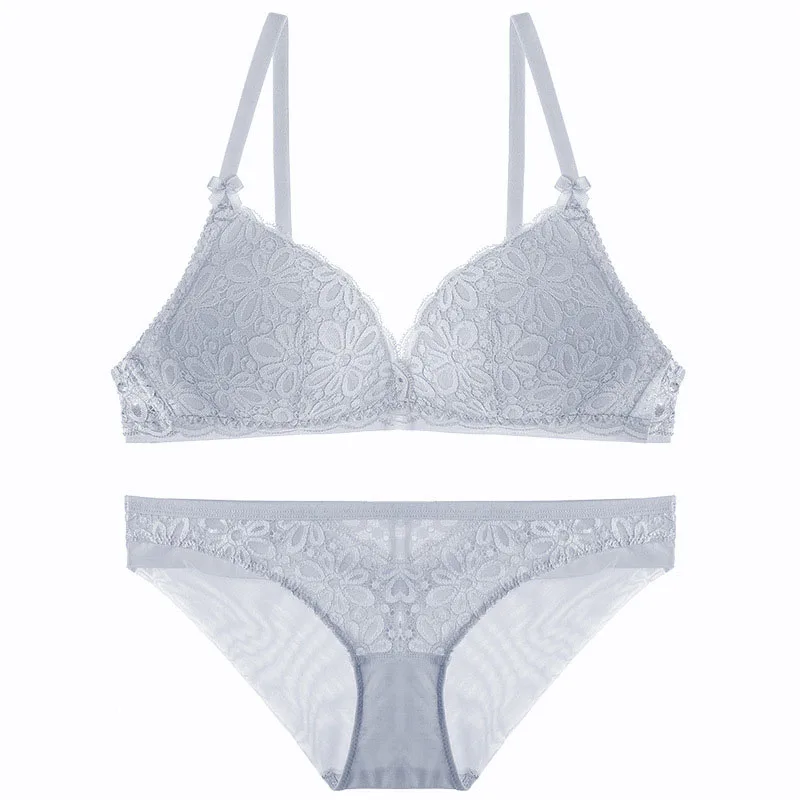 Women Embroidery Sexy Bra Set (9)