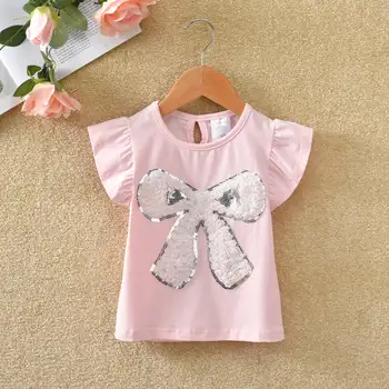 2019 Summer Toddler Baby Girl Cotton Clothes Sequined Bow T Shirt Sleeveless Girls Tops Tulle Rose Flower T-Shirt Kid Clothing
2019 Summer Toddler Baby Girl Cotton Clothes Sequined Bow T Shirt Sleeveless Girls Tops Tulle Rose Flower T-Shirt Kid Clothing