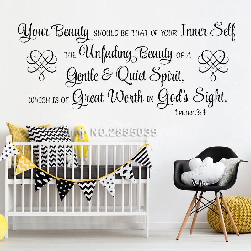 Scripture Wall Decal Quote Art Fancy Calligraphy Font Bedroom Christian Home Decor Decals Bible Verse Stickers-1 Peter 3:4 LC109
Scripture Wall Decal Quote Art Fancy Calligraphy Font Bedroom Christian Home Decor Decals Bible Verse Stickers-1 Peter 3:4 LC109