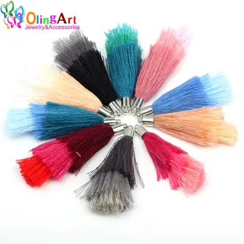 OlingArt 60mm 6Pcs/lot Silver hat Gradient Cotton Tassel Charm Necklace Earring DIY Jewelry Making Straps Keychain Pendants
OlingArt 60mm 6Pcs/lot Silver hat Gradient Cotton Tassel Charm Necklace Earring DIY Jewelry Making Straps Keychain Pendants
