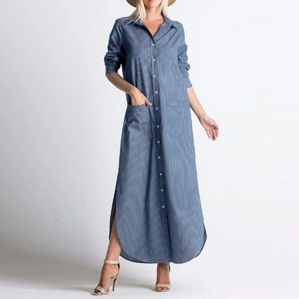 Women Summer Maxi Dress Stripe Print Casual Solid Vintage Button Linen Pocket Party Long Dress Women Summer Dress 2019 vestidos
Women Summer Maxi Dress Stripe Print Casual Solid Vintage Button Linen Pocket Party Long Dress Women Summer Dress 2019 vestidos