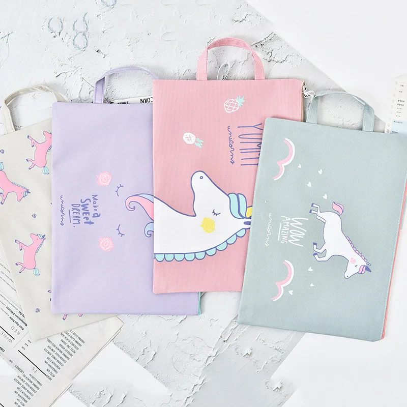 Cute Zipper Unicorn Document Holder Office Folder Storage Fabric Pouch Package for A4 Paper Portable File Folder School Supplies
Cute Zipper Unicorn Document Holder Office Folder Storage Fabric Pouch Package for A4 Paper Portable File Folder School Supplies