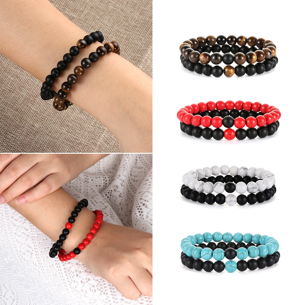 New 2 Pcs/Set Fashion Couple Tiger Eye Stone Bracelets Bangles Classic Natural Lava Stones Charm Unisex Yoga Bead Bracelets
New 2 Pcs/Set Fashion Couple Tiger Eye Stone Bracelets Bangles Classic Natural Lava Stones Charm Unisex Yoga Bead Bracelets