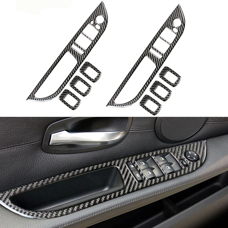 4PCS Carbon Fiber Car Window Lifter Window Switch Control Panel Frame Decoration Refit Stickers For BMW E60 5 Series 2006-2010
4PCS Carbon Fiber Car Window Lifter Window Switch Control Panel Frame Decoration Refit Stickers For BMW E60 5 Series 2006-2010