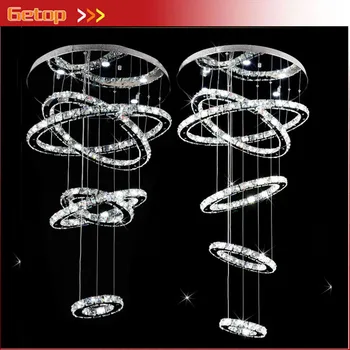 ZX Creative Crystal LED Pendant Lamp Luxury 5/6 Rings DIY Droplight Villa Living Room Stairs Lamp Foyer Hanging Lighting Fixture
ZX Creative Crystal LED Pendant Lamp Luxury 5/6 Rings DIY Droplight Villa Living Room Stairs Lamp Foyer Hanging Lighting Fixture