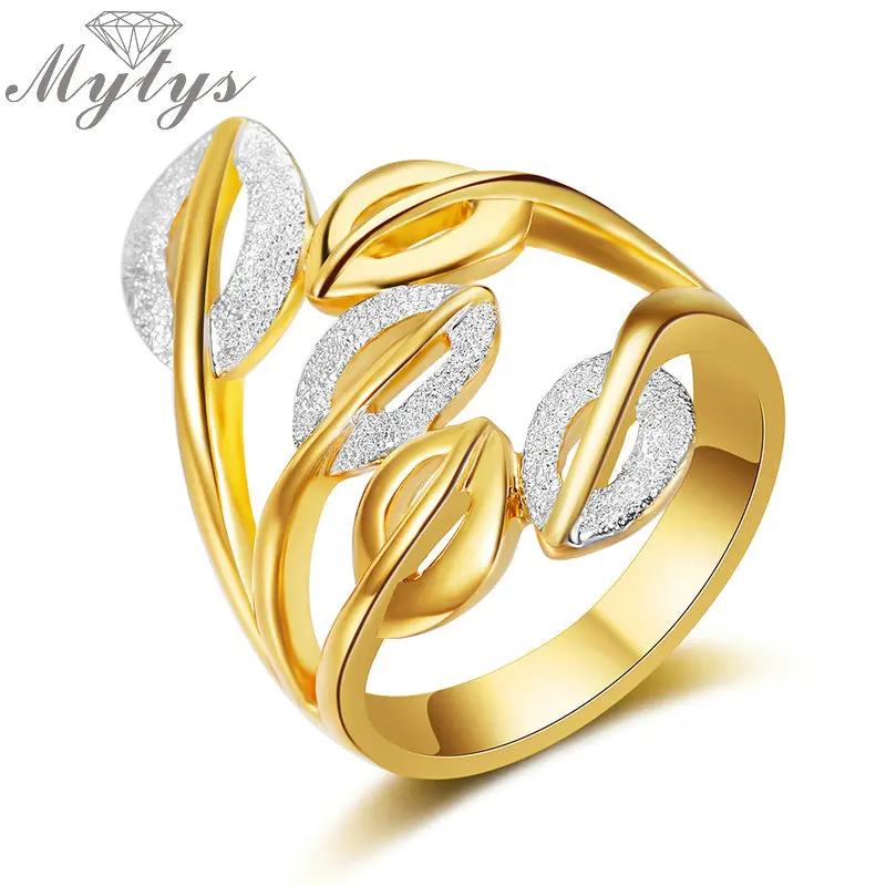 Mytys Yellow Silver Two Tone Color Rings for Women Fashion Party Two-tone Leaf Hollow Out Female Rings Double Color R1984 
Mytys Yellow Silver Two Tone Color Rings for Women Fashion Party Two-tone Leaf Hollow Out Female Rings Double Color R1984