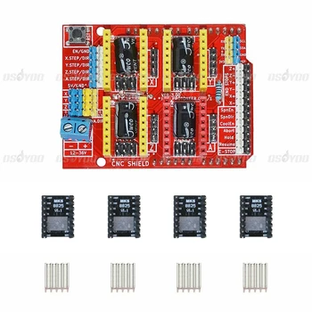 3D printer parts Stepstick Drv8825 Stepper Motor Driver 4pcs +CNC Shield Expansion Board for Arduino V3 Engraver
3D printer parts Stepstick Drv8825 Stepper Motor Driver 4pcs +CNC Shield Expansion Board for Arduino V3 Engraver