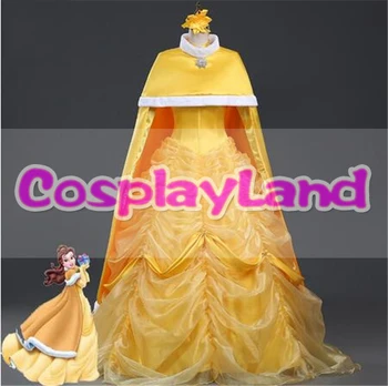 New Arrival Princess Belle Dress with Cloak Movie Beauty and the Beast Belle Cosplay Costume Fancy Carnival Dress Custom Made
New Arrival Princess Belle Dress with Cloak Movie Beauty and the Beast Belle Cosplay Costume Fancy Carnival Dress Custom Made