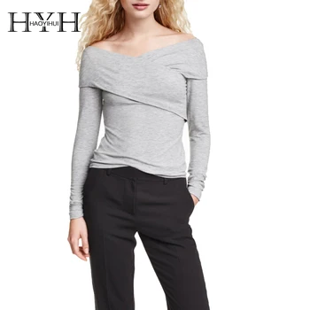 HYH HAOYIHUI Streetwear Women Pullover Knitting Solid Gray Wrap V-Neck Long Sleeve Autumn Slim Bodycon Casual knitted Sweater
HYH HAOYIHUI Streetwear Women Pullover Knitting Solid Gray Wrap V-Neck Long Sleeve Autumn Slim Bodycon Casual knitted Sweater