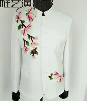 Embroidered clothes men white suits designs masculino homme terno stage costumes for singers jacket men blazer dance star style
Embroidered clothes men white suits designs masculino homme terno stage costumes for singers jacket men blazer dance star style