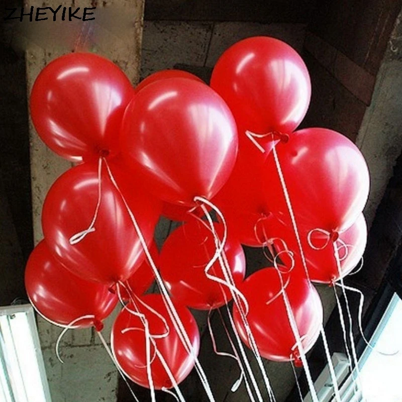 

ZHEYIKE 20pcs Ballonnen Bruiloft 10inch Red Latex Balloon Inflatable Air Balls Children Birthday Party Balloons Wedding Decor