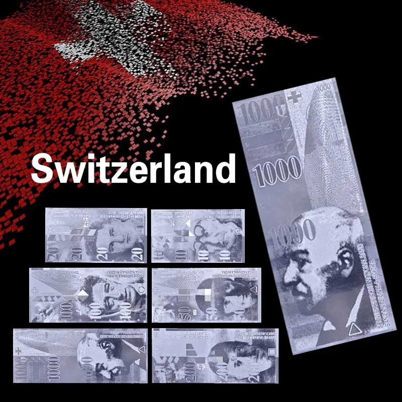 (One Lot / 6Pcs)Normal Silver Banknote Fancy Switzerland Silver Banknote Gold Money 10.20.50.100.200.1000 Francs
(One Lot / 6Pcs)Normal Silver Banknote Fancy Switzerland Silver Banknote Gold Money 10.20.50.100.200.1000 Francs