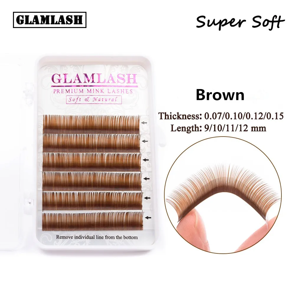 GLAMLASH Premium Natural Brown Color Eyelash Extension Premium Individual Faux Mink Soft Fake False Lashes Makeup cilios
GLAMLASH Premium Natural Brown Color Eyelash Extension Premium Individual Faux Mink Soft Fake False Lashes Makeup cilios