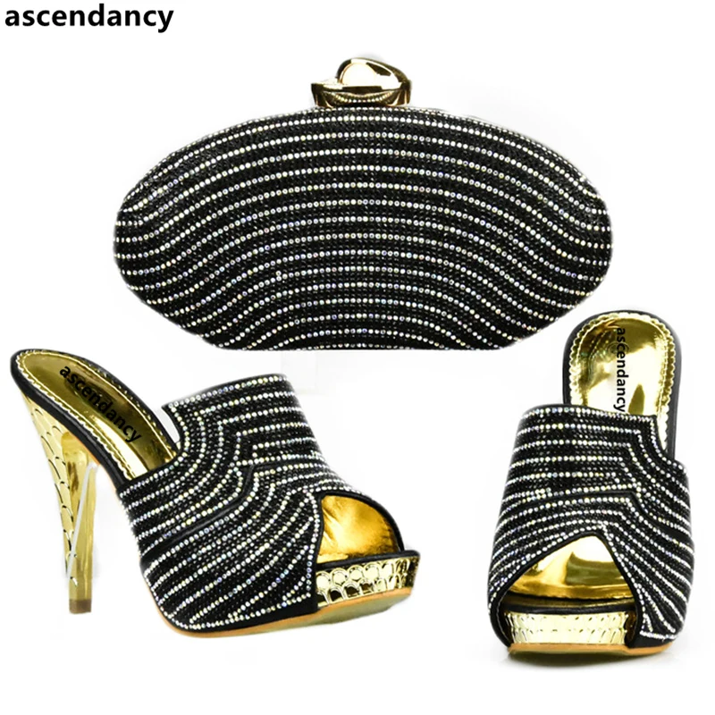 New Arrival Black Color African Matching Shoes and Bags Italian In Women Matching Shoes and Bag Set In Heels High Quality Shoes
New Arrival Black Color African Matching Shoes and Bags Italian In Women Matching Shoes and Bag Set In Heels High Quality Shoes