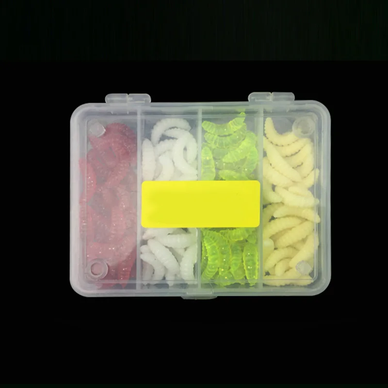 100pcs/Box Fishing Lure with Box Soft Silicone Fishing Tackle Tools Mealworm Bait Carp ASD88
100pcs/Box Fishing Lure with Box Soft Silicone Fishing Tackle Tools Mealworm Bait Carp ASD88