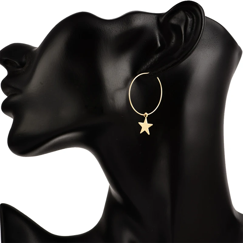 EK207 New Fashion Earrings Creative Star Earrings Circle Pattern Female Personality Simple Pentagram Earring Jewelry Wholesale
EK207 New Fashion Earrings Creative Star Earrings Circle Pattern Female Personality Simple Pentagram Earring Jewelry Wholesale