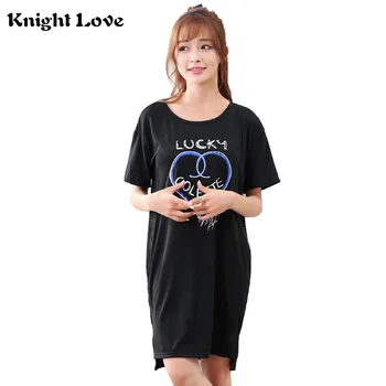 Nightgown Nightwear Women Letter Print O-Neck Short Sleeve Casual Nightdress Sleep Dress Summer Loose Chemise Sleepwear M-XXL
Nightgown Nightwear Women Letter Print O-Neck Short Sleeve Casual Nightdress Sleep Dress Summer Loose Chemise Sleepwear M-XXL