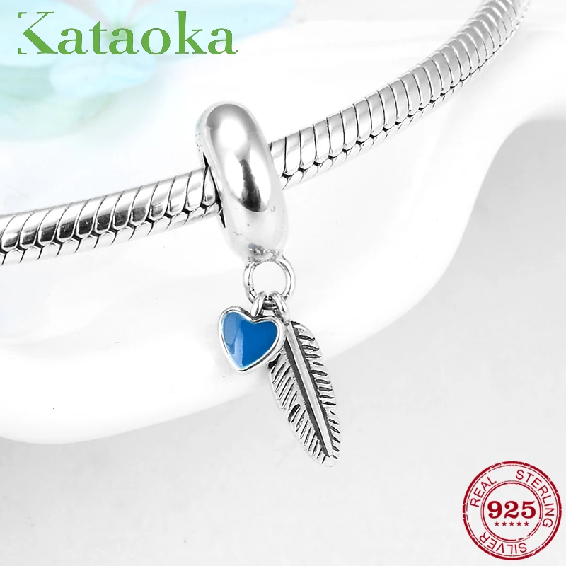 High quality 925 Sterling Silver Feather and Blue Enamel hearts Beads Charms for Jewelry Making Fit Original Pandora Bracelet
High quality 925 Sterling Silver Feather and Blue Enamel hearts Beads Charms for Jewelry Making Fit Original Pandora Bracelet