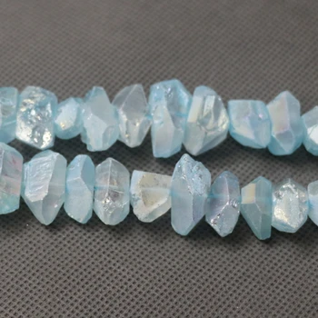 Approx 35pcs/strand Titanium Blue Green Raw Quartz Crystal Point Pendant, Rough Top Drilled Spike Gem Stone Beads Women Necklace
Approx 35pcs/strand Titanium Blue Green Raw Quartz Crystal Point Pendant, Rough Top Drilled Spike Gem Stone Beads Women Necklace