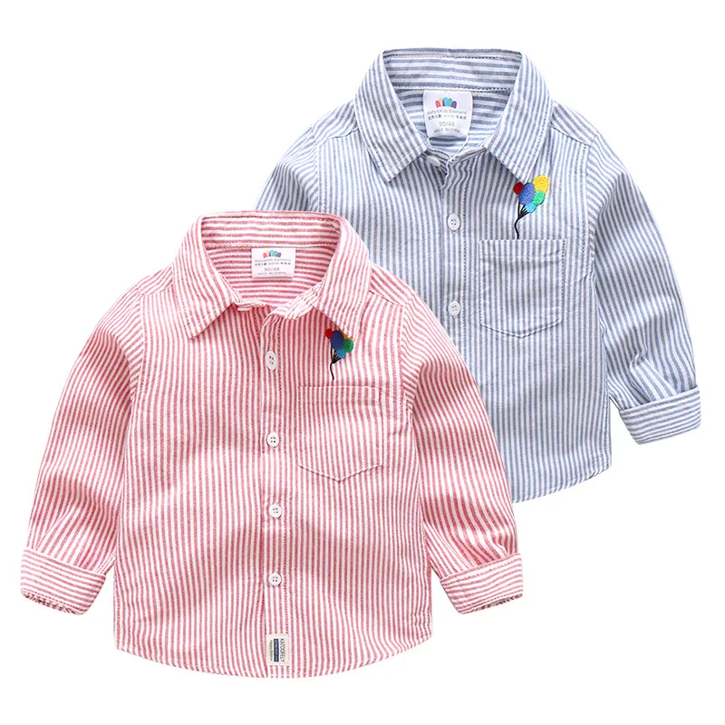 Children Shirt 2018 Spring Autumn New Design Turn-Down Collar Long Sleeve Balloon Embroidery Pocket Stripe Boys Shirts Clothes
Children Shirt 2018 Spring Autumn New Design Turn-Down Collar Long Sleeve Balloon Embroidery Pocket Stripe Boys Shirts Clothes