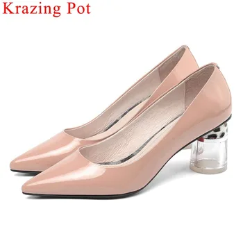 Krazing Pot full grain leahter round high heels square toe large size pointed toe women pumps office lady elegant shoes L8f1
Krazing Pot full grain leahter round high heels square toe large size pointed toe women pumps office lady elegant shoes L8f1