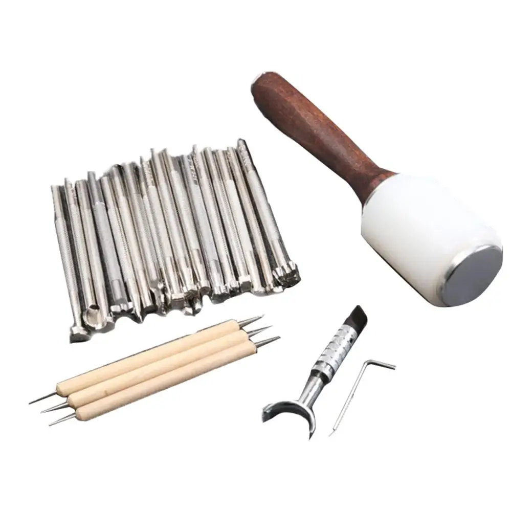 Adeeing 25 Pcs/Set Leather Carving Working Tools Printing Tools Hammer Swivel Knife Pressure Wipers Tools Set
Adeeing 25 Pcs/Set Leather Carving Working Tools Printing Tools Hammer Swivel Knife Pressure Wipers Tools Set