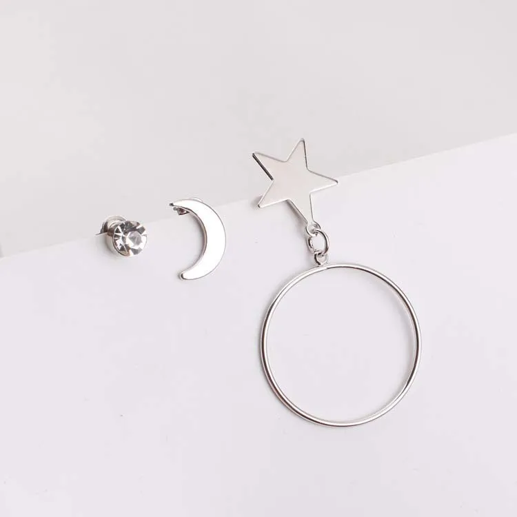 (set) Simple Five-pointed Star Circle Moon Crystal Ladies Earrings Wholesale Sales Oorbellen Punk 2018 Fashion New Earrings
(set) Simple Five-pointed Star Circle Moon Crystal Ladies Earrings Wholesale Sales Oorbellen Punk 2018 Fashion New Earrings