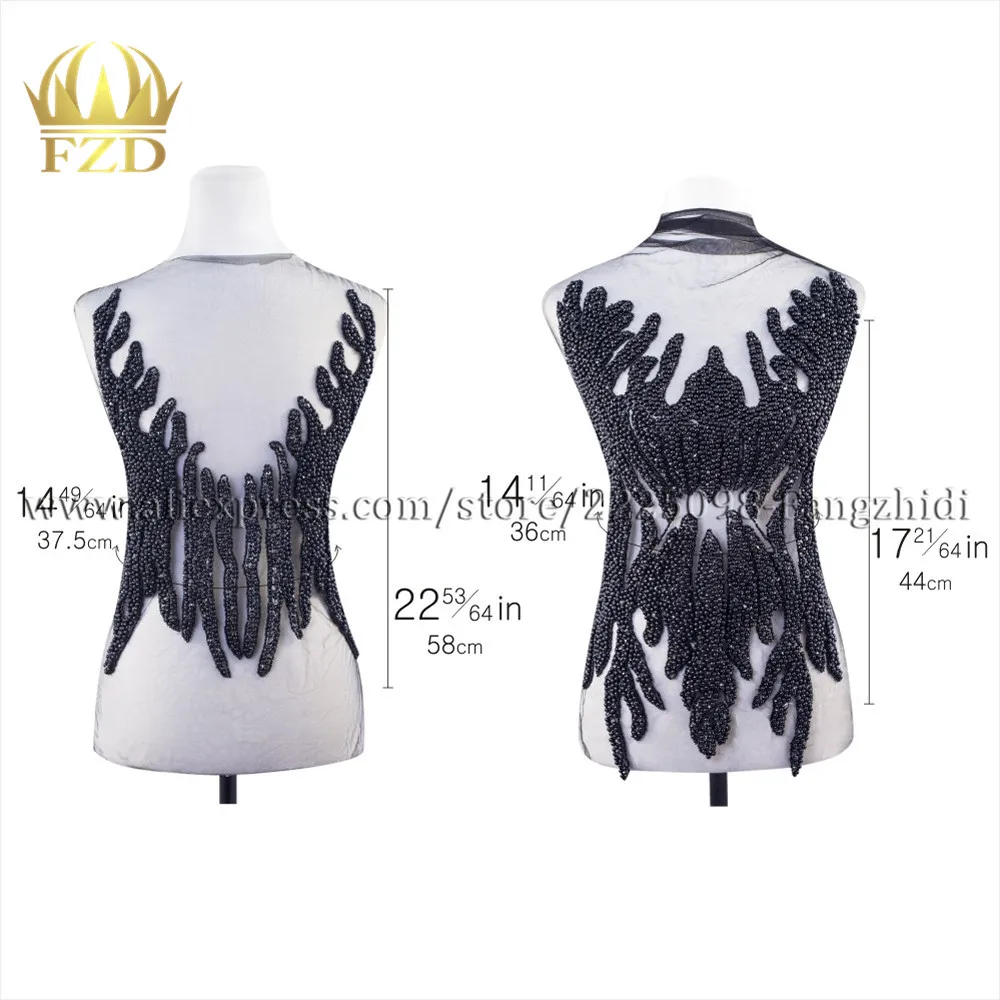 FZD Retail 1 Set handicraft pearl and rhinestones design Black beaded sparkly crystal applique patches for DIY Fabric basteln
FZD Retail 1 Set handicraft pearl and rhinestones design Black beaded sparkly crystal applique patches for DIY Fabric basteln