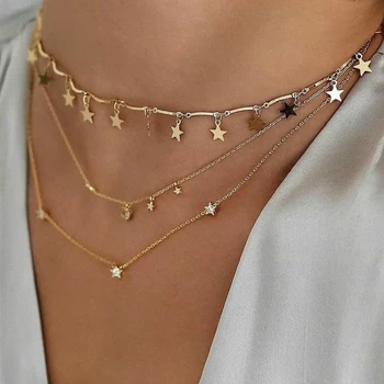 New Fashion Necklace Personality Five-pointed Star Moon Multilayer Necklace Women's Selling Handmade Jewelry Wholesale
New Fashion Necklace Personality Five-pointed Star Moon Multilayer Necklace Women's Selling Handmade Jewelry Wholesale