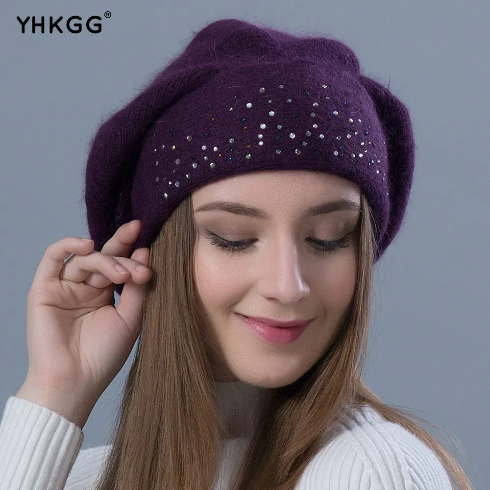 Фото Yhkgg Леди Берет Hat для зимние вязаные шапки хлопок с подкладкой 2018 Бренд Новое