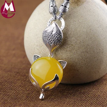 New Arrival 100% 925 Sterling Silver Necklace Pendants For Women Fashion Yellow Chalcedony Jade Pendant Fox Animal Jewelry SP52
New Arrival 100% 925 Sterling Silver Necklace Pendants For Women Fashion Yellow Chalcedony Jade Pendant Fox Animal Jewelry SP52