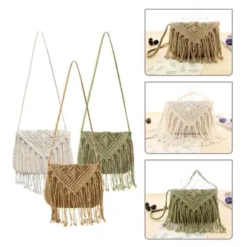 Straw Bag Popular Summer Hollow Tassel Tote Women Knitting Net Bag Vintage Chic Crossbody Handbag
Straw Bag Popular Summer Hollow Tassel Tote Women Knitting Net Bag Vintage Chic Crossbody Handbag