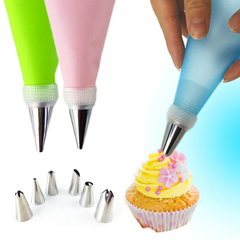 8pcs/16pcs/Set DIY Kitchen Baking Cake Decorating Tool Silicone Icing Piping Cream Pastry Bag Stainless Steel Nozzle Converter
8pcs/16pcs/Set DIY Kitchen Baking Cake Decorating Tool Silicone Icing Piping Cream Pastry Bag Stainless Steel Nozzle Converter
