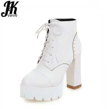 Large Size 34-43 Style Lace Up Autumn Winter Boots Women Shoes Woman Fashion High Heels Platform Ankle Boots Women 2018
Large Size 34-43 Style Lace Up Autumn Winter Boots Women Shoes Woman Fashion High Heels Platform Ankle Boots Women 2018