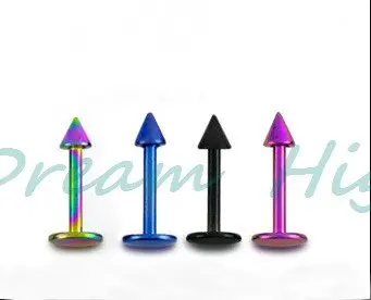 

Wholesale Titanium Lip Piercing Labret Ring Body piercing Jewelry 316L Surgical Steel 100pcs/lot Free Shipping Mixed Color