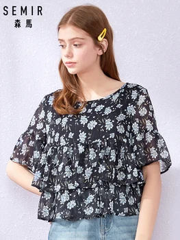 SEMIR 2019 summer new short sleeve blouse women shirt female short round neck stitching floral chiffon sweet girl top
SEMIR 2019 summer new short sleeve blouse women shirt female short round neck stitching floral chiffon sweet girl top