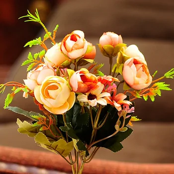 Yellow Artificial Flowers Silk Bouquet Rose Head and 6 Daisy Head Cheap Fake Flowers for Home Wedding Autumn Decoration Indoor
Yellow Artificial Flowers Silk Bouquet Rose Head and 6 Daisy Head Cheap Fake Flowers for Home Wedding Autumn Decoration Indoor