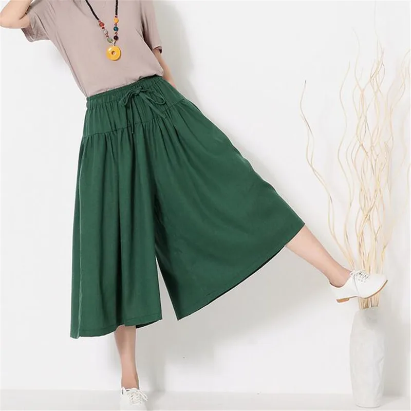 YAGENZ Big size Summer Women Solid Color Wide Leg 2017 New Fashion Loose Linen Dress Pants Female Casual Skirt Pants High waist
YAGENZ Big size Summer Women Solid Color Wide Leg 2017 New Fashion Loose Linen Dress Pants Female Casual Skirt Pants High waist