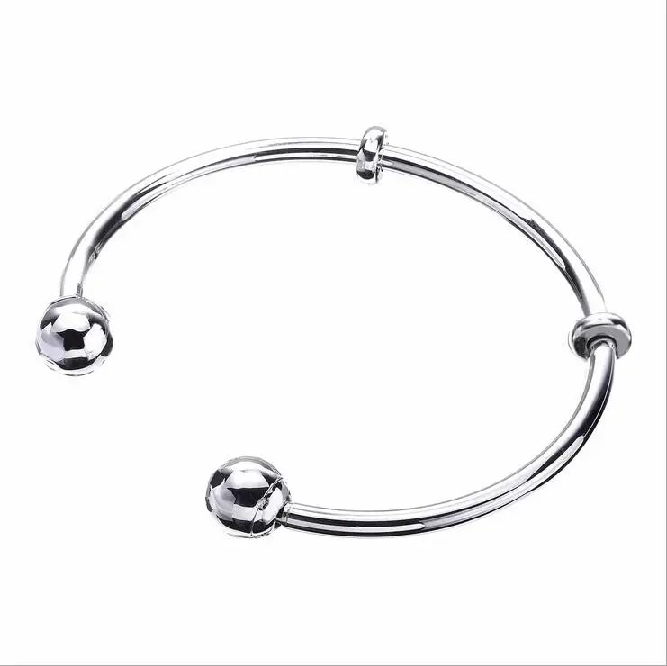 100%925 Sterling Silver open round section head Elegant bracelet Fits European brand women's jewelry accessories
100%925 Sterling Silver open round section head Elegant bracelet Fits European brand women's jewelry accessories