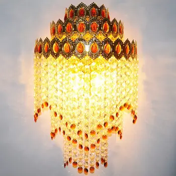Modern Gold Crown Palace Gate Tawny Crystal Wall Lights Bedroom Bedsides Corridor Luxury European Living Room Wall Lighting
Modern Gold Crown Palace Gate Tawny Crystal Wall Lights Bedroom Bedsides Corridor Luxury European Living Room Wall Lighting