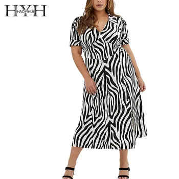 HYH Haoyihui Plus Size V Type Lapel Concise Elegant Lady Bandeau Splice Print Short Sleeve Long Section Summer Women Large Dress
HYH Haoyihui Plus Size V Type Lapel Concise Elegant Lady Bandeau Splice Print Short Sleeve Long Section Summer Women Large Dress