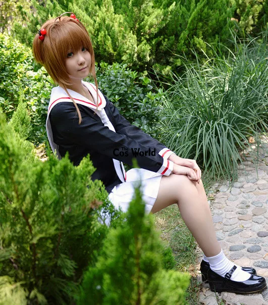 Cardcaptor Sakura Kinomoto Sakura Li Syaoran Schuluniform Outfits Anime Cosplay Kostüme anpassen 5