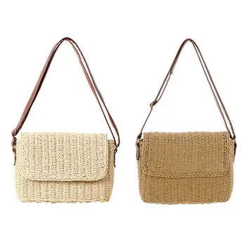 Vintage Women Flap Shoulder Crossbody Handbag Simple Straw Beach Casual Holiday Messenger Bags Natural Ladies Tote large bag
Vintage Women Flap Shoulder Crossbody Handbag Simple Straw Beach Casual Holiday Messenger Bags Natural Ladies Tote large bag