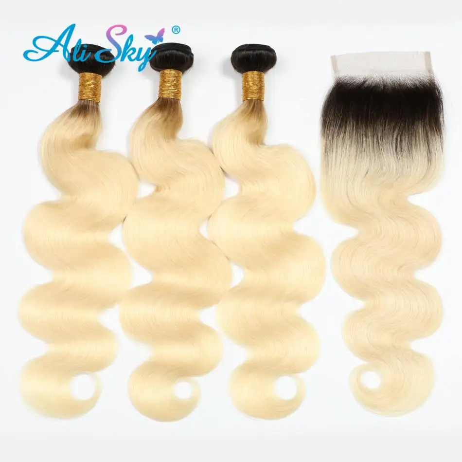 Ali Sky Brazilian Body Wave Hair Human Hair Extensions 10-24 Inch 1B/613 Blonde Remy Hair Weaving 3 Bundles With Lace Closure
Ali Sky Brazilian Body Wave Hair Human Hair Extensions 10-24 Inch 1B/613 Blonde Remy Hair Weaving 3 Bundles With Lace Closure