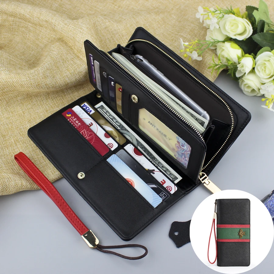 Designer Brand bee Genuine Leather Women Wallets Long Zippers Ladies Leather Purse Female Clutch Big Capacity Fashion Wallet
Designer Brand bee Genuine Leather Women Wallets Long Zippers Ladies Leather Purse Female Clutch Big Capacity Fashion Wallet
