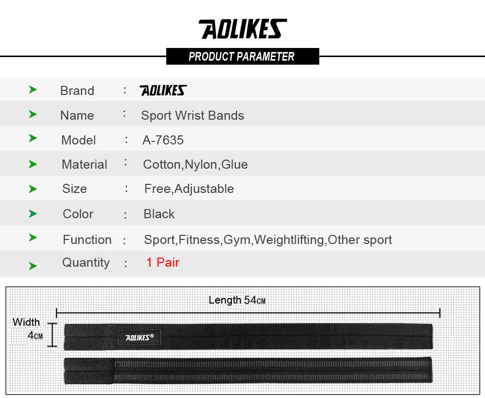 Description Picture 5 of itemAOLIKES 1 Pair Gym Sport Wrist Bands Fitness Dumbbells Training Wristbands Wrist Straps Wraps Support With Hand Power Bands