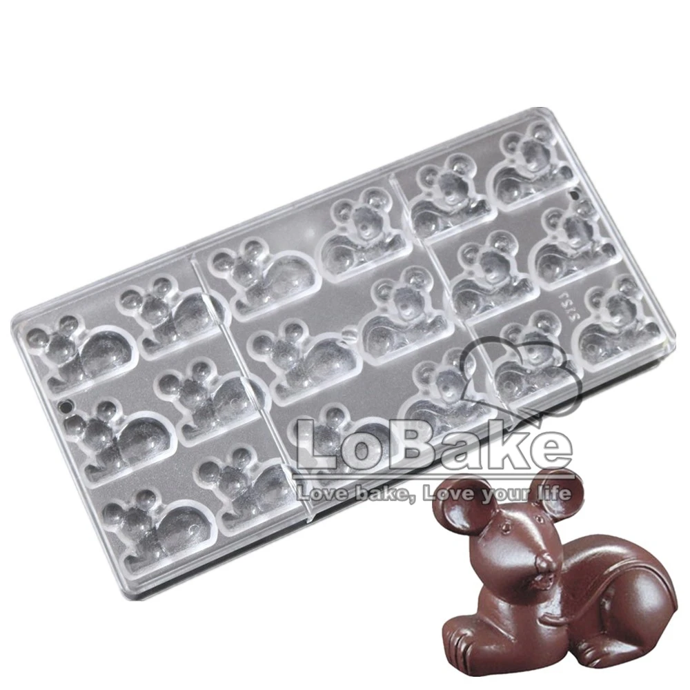 New Cute cartoon Mouselet shape PC Polycarbonate plastic mold for chocolate candy fondant ice cube mould for DIY bake gadgets 
New Cute cartoon Mouselet shape PC Polycarbonate plastic mold for chocolate candy fondant ice cube mould for DIY bake gadgets