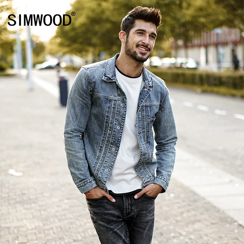 SIMWOOD 2019 Autumn Denim Jacket Men New Fashion Vintage Frayed Jeans Jackets Slim Fit Coats Outerwear Brand Clothing NK017002
SIMWOOD 2019 Autumn Denim Jacket Men New Fashion Vintage Frayed Jeans Jackets Slim Fit Coats Outerwear Brand Clothing NK017002