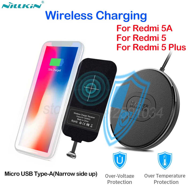 Nillkin Wireless Charging for Xiaomi Redmi 5 5A 5 Plus Mini Qi Fast Wireless Charger+Micro USB Type-A Charging Receiver Tag
Nillkin Wireless Charging for Xiaomi Redmi 5 5A 5 Plus Mini Qi Fast Wireless Charger+Micro USB Type-A Charging Receiver Tag