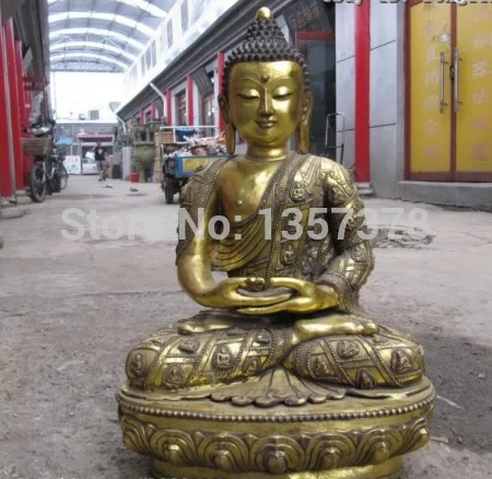 shitou 00866 30 Tibet Buddhism Folk temple Bronze Gild Sit Amitayus Sakyamuni Buddha Statue
shitou 00866 30 Tibet Buddhism Folk temple Bronze Gild Sit Amitayus Sakyamuni Buddha Statue
